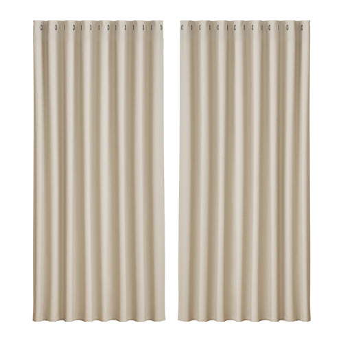 Artiss 2X Blockout Curtains Eyelet 300x230cm Beige