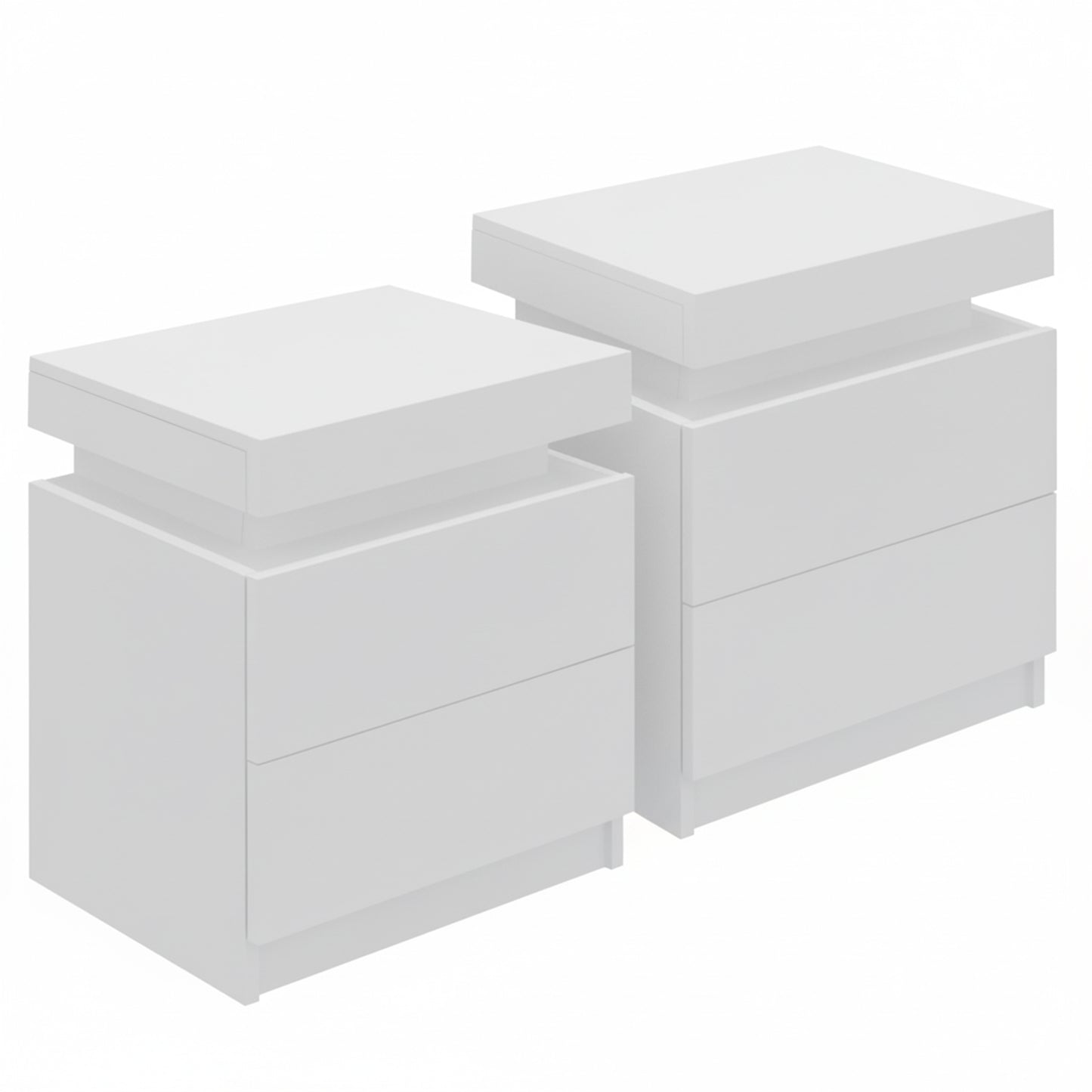 Artiss 2X Bedside Table 2 Drawers Lift-up Storage White
