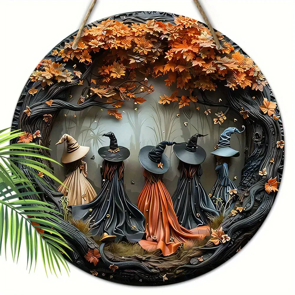 Trendbay Halloween Gothic Witch Wooden Hanging Sign