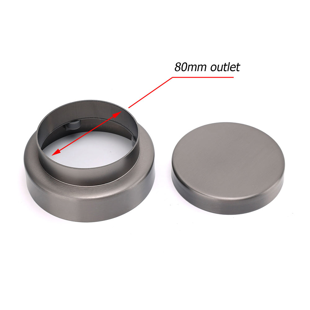 Gun Metal Round 100mm Diameter Tile Insert Floor Drain Shower Grate 75mm Outlet