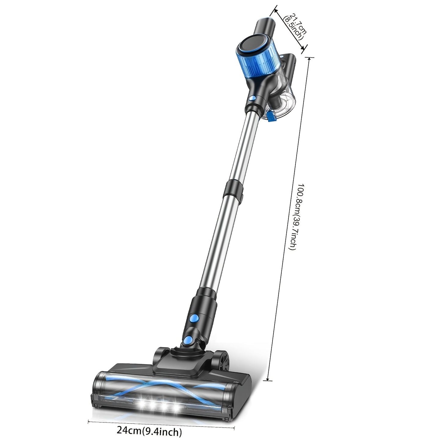 Cordless Vacuum Cleaner, 8 In 1 Powerful Suction Lightweight Vacuum Cleaner For Home, Led Display, 3 Suction Modes, 55Kpa Powerful Suction,45mins Detachable Battery Vacuum For Hard Floor Carpet Pet Hair