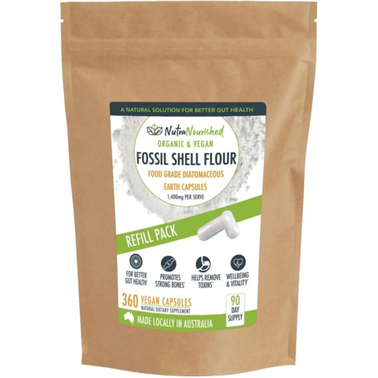 Organic Fossil Shell Flour Capsules - Refill Bag