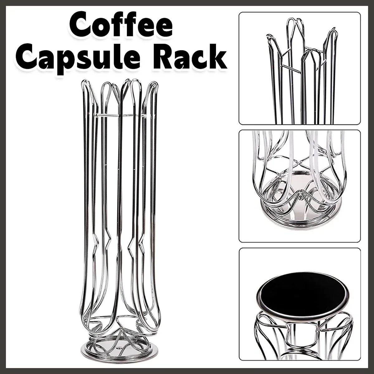 24 Coffee Capsule Holder Rack Storage Stand Pod Display Organizer Shelf Kitchen