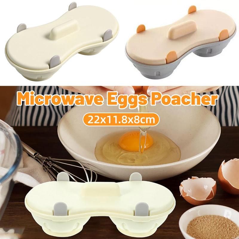 Microwave Egg Steamer With Lid Kitchen Egg Cooker Poacher Steam Box Container - White