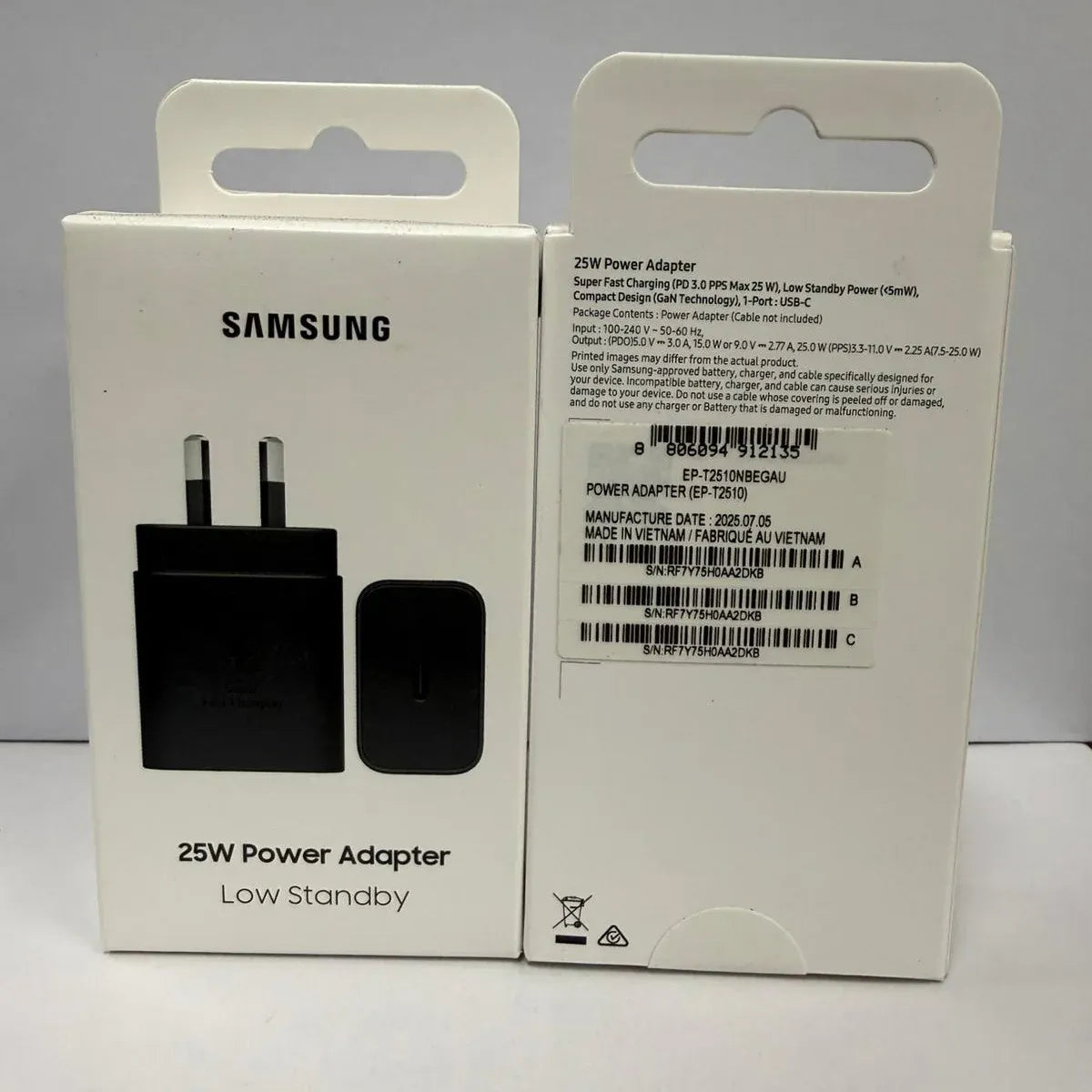 Samsung AC Charger 25W USB-C (2024 GAN Model) - Black (No Cable)
