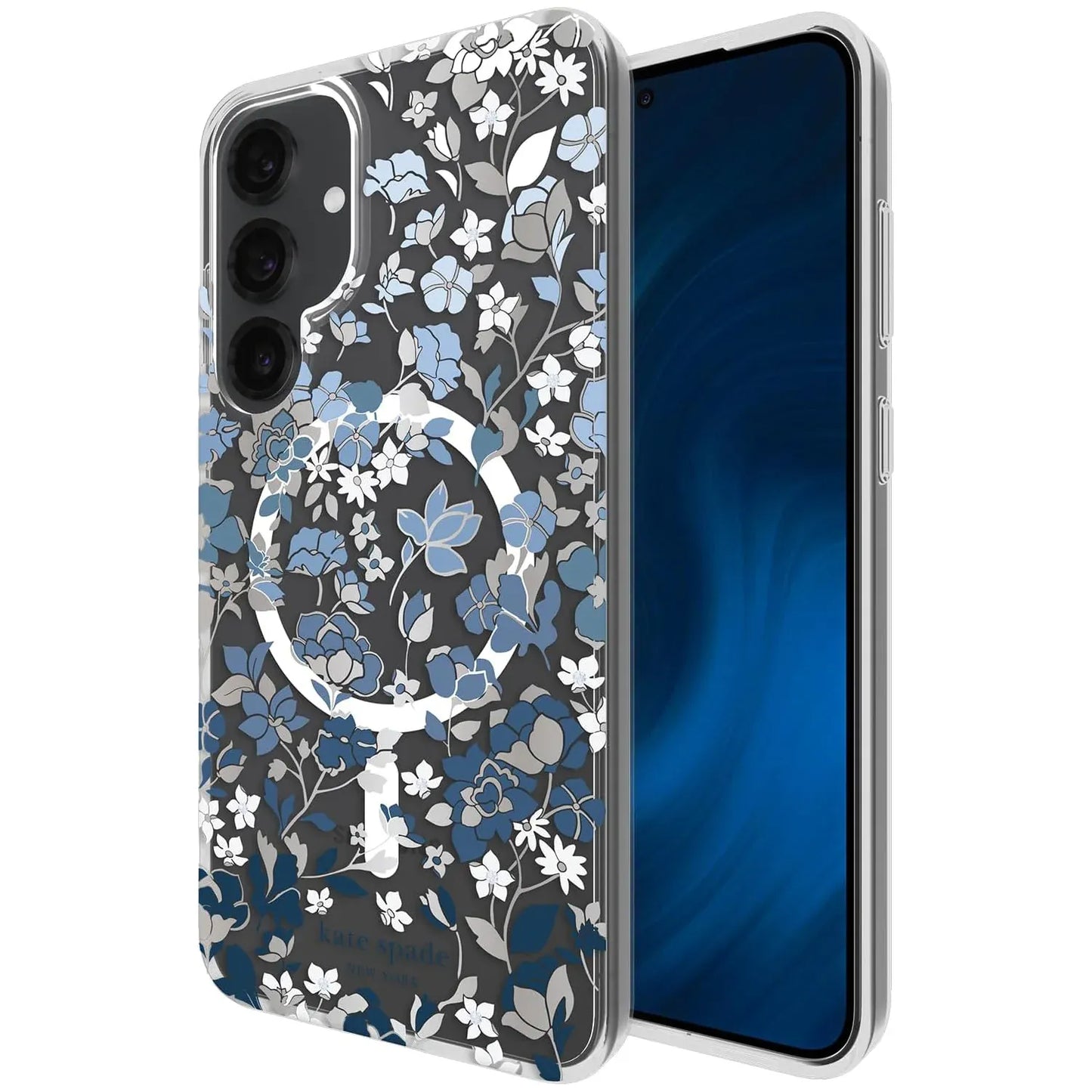 Kate spade Case with Magnets for Samsung Galaxy S25 Plus - Flowerbed Blue Gems