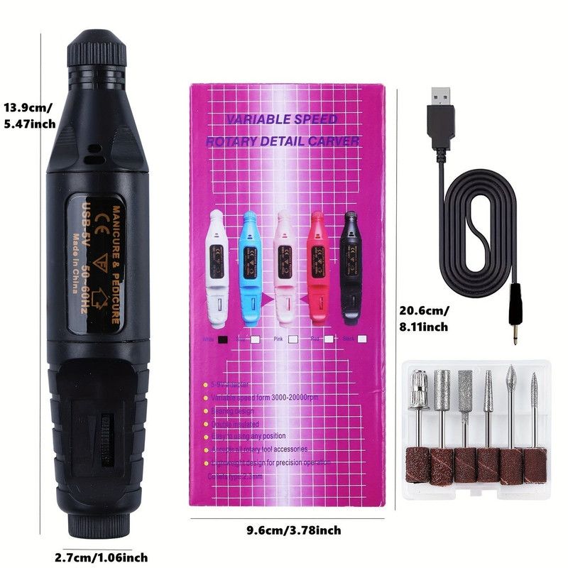 Electric Nail Drill Kit for Acrylic & Gel Removal