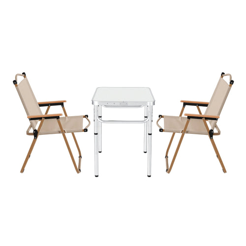 Weisshorn 3pc Camping Table Chair Set Outdoor Folding Aluminium Portable Picnic