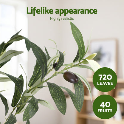 Artiss 180cm Artificial Olive Tree Faux Trees Indoor Decor Artificial Plants Lifelike Plant 1.8M