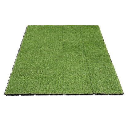 Prime Turf Artificial Grass Turf Tiles Interlocking Fake Grass Mat for Balcony Pet 24 Pack