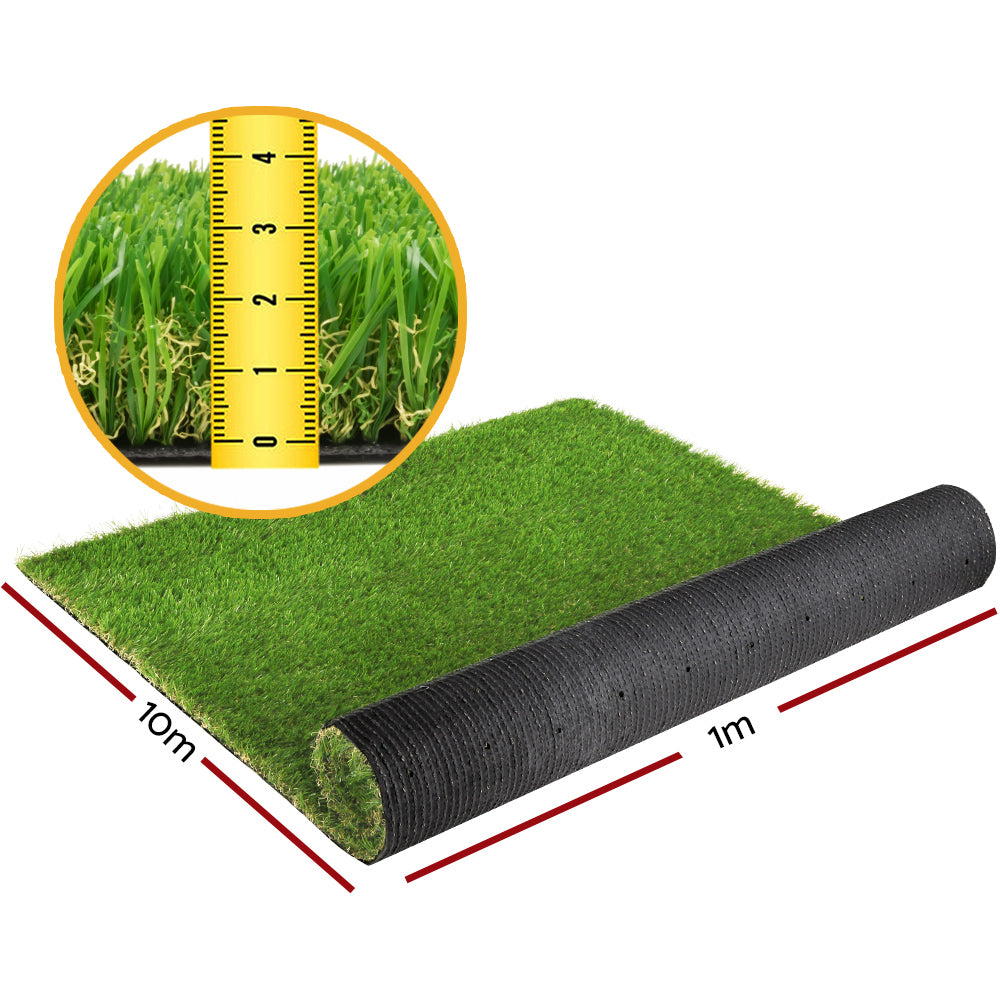 Primeturf Artificial Grass 30mm 1mx10m Synthetic Fake Lawn Turf Plastic Plant 4-coloured