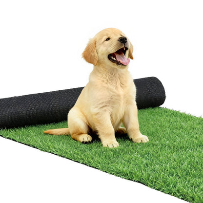 Prime Turf Artificial Grass Turf Rug Fake Grass 2 Rolls 15mm Height 50cm x 2m Indoor Outdoor Synthetic Grass Mat Carpet with Drainage Holes Plastic Plant