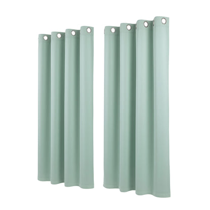 Artiss Blockout Curtains 2X 132x160cm Thermal Insulated Eyelet Drapes Green