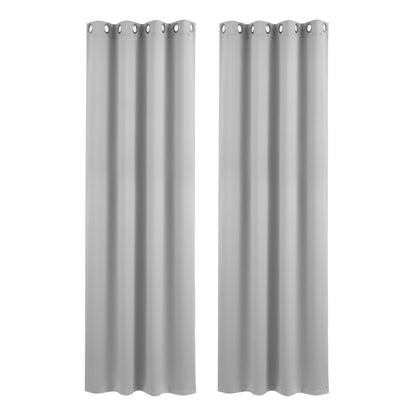 Artiss Blockout Curtains 2X 132x213cm Thermal Insulated Eyelet Drapes Grey