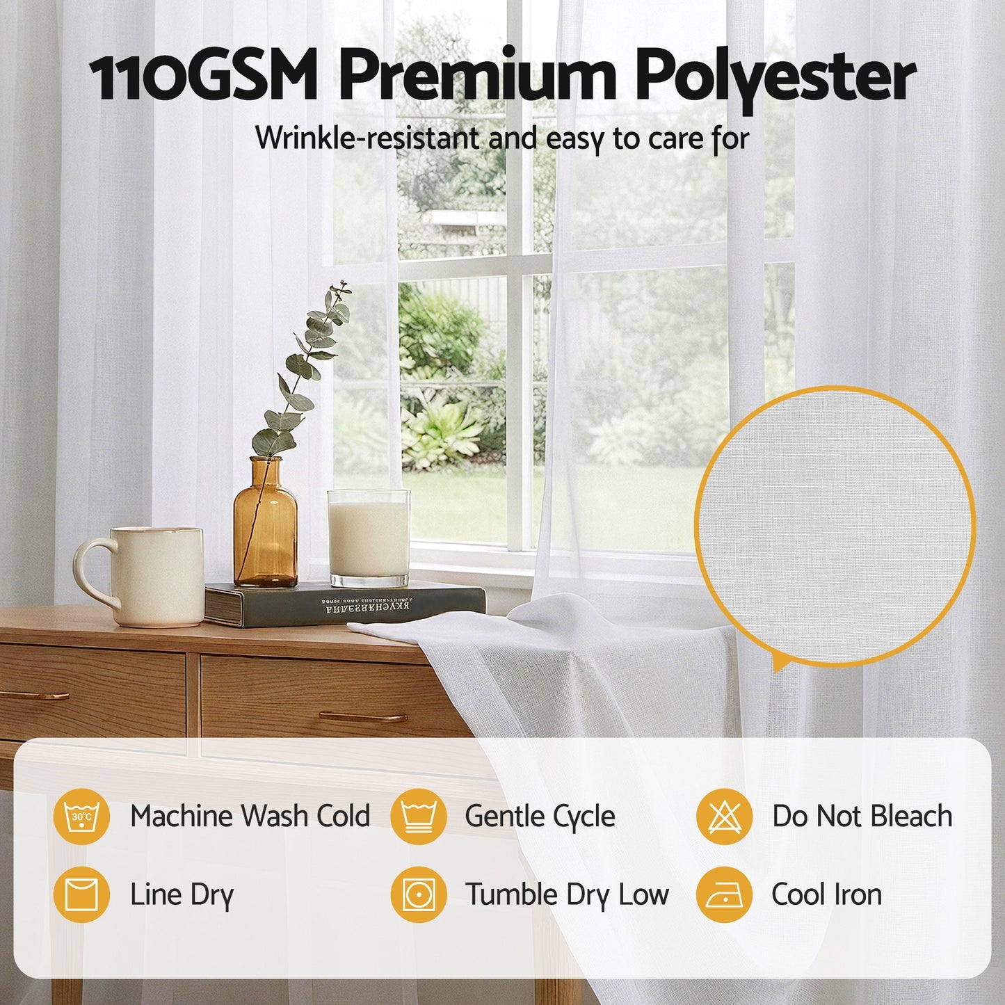 Artiss Blockout Curtains 2X 132x160cm Light Filtering Window Drapes Rod Pocket