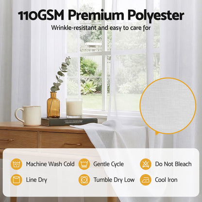 Artiss Blockout Curtains 2X 132x160cm Light Filtering Window Drapes Rod Pocket