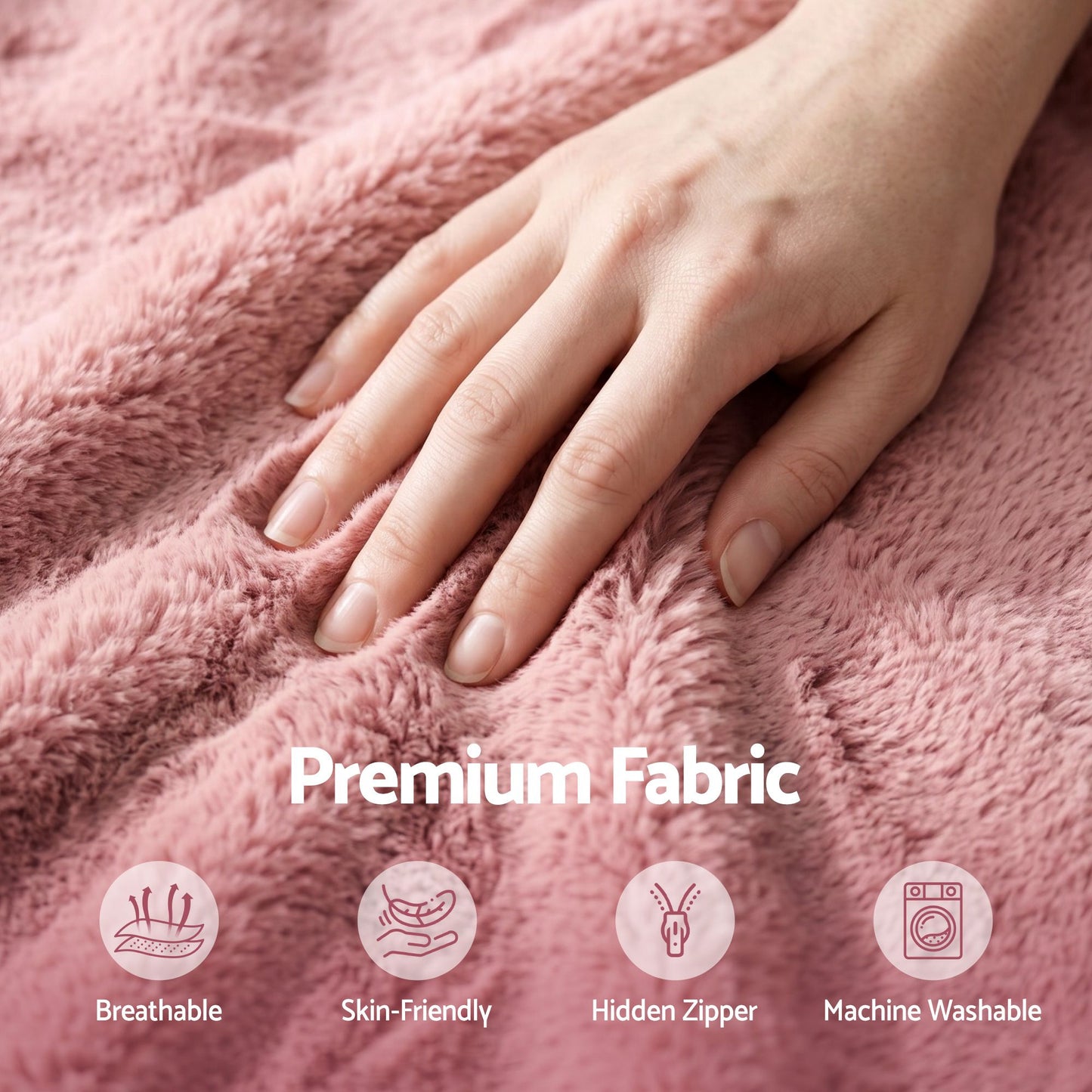Artiss Bean Bag Chair Cover (No Filler) Soft Faux Fur Beanbag Cover Large Round Stuffed Animal Storage Bean Bag Cover Washable Lazy Sofa Cover for Adults Kids Teens, Pink