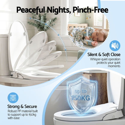 Cefito Non Electric Bidet Toilet Seat O-Shape Dual Nozzle Soft Close WaterMark DIY