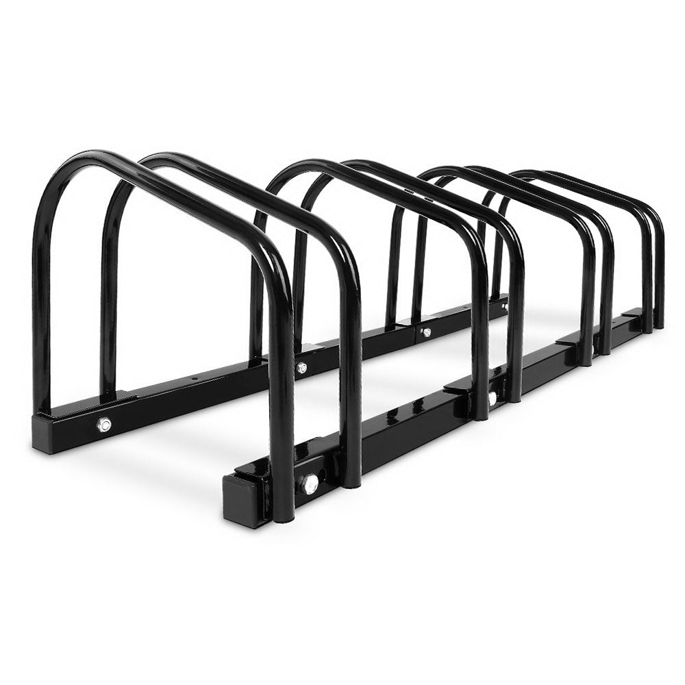 Weisshorn 4 Bike Stand Rack Bicycle Storage Floor Parking Holder Cycling Black