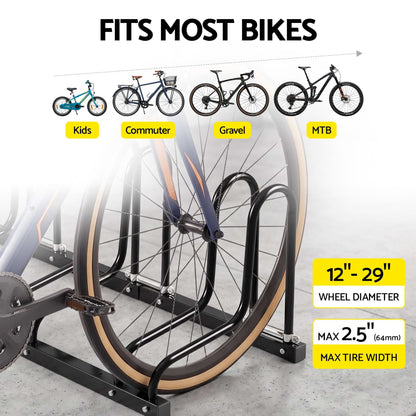 Weisshorn 5 Bike Floor Stand Rack Fits 20"-29" MTB Tires for Garage Storage