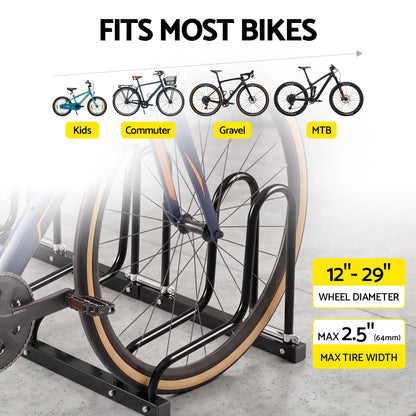 Weisshorn 6 Bike Floor Stand Rack Fits 20"-29" MTB Tires for Garage Storage