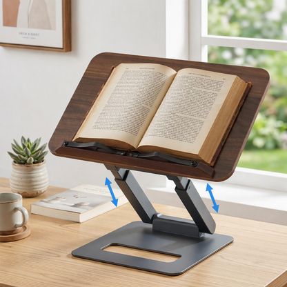 Artiss Book Stand Telescopic Book Holder with Page Clip Ergonomic Desktop Stands OAK