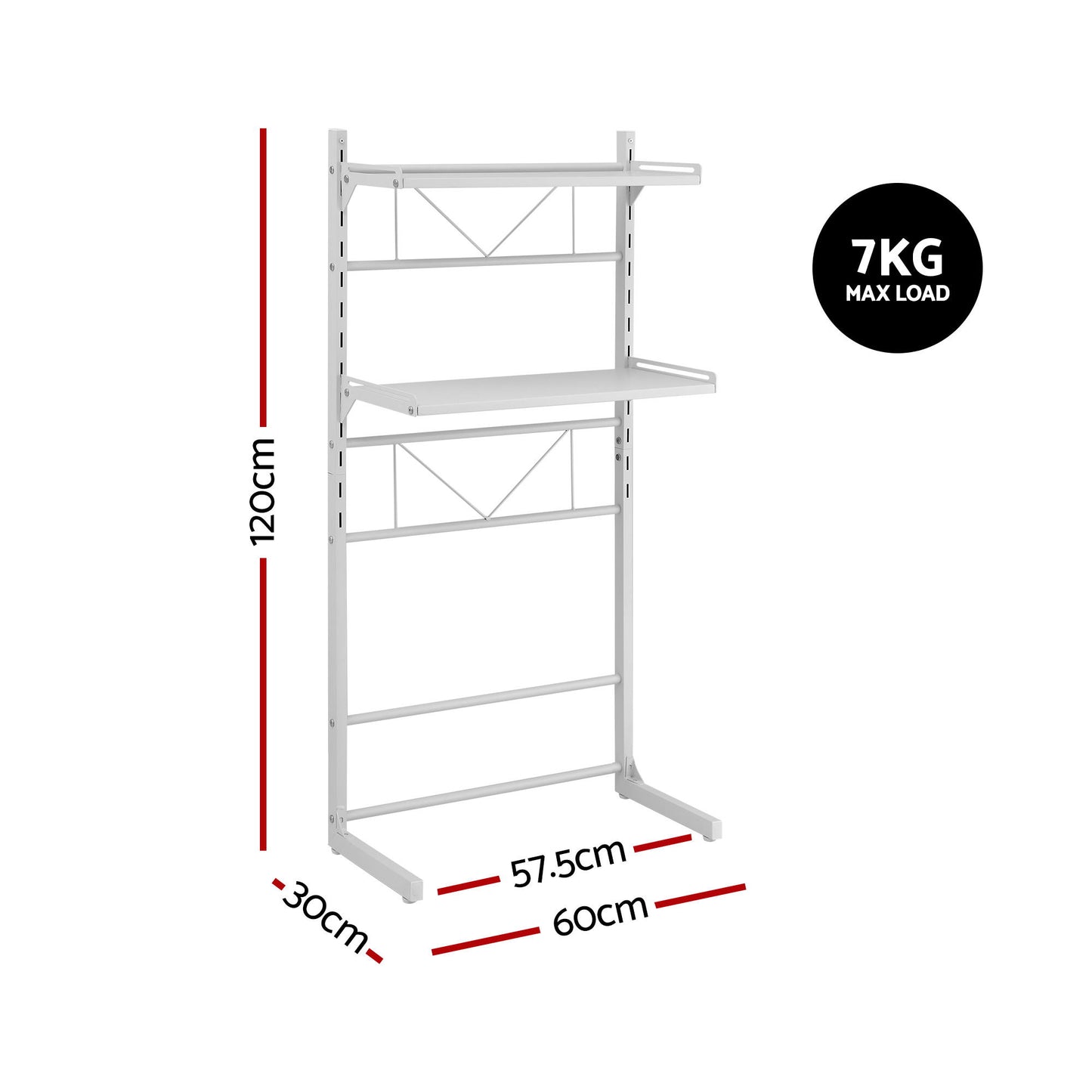 Artiss Over Toilet Bathroom Storage Shelf Rack Over Toilet 2 Tier