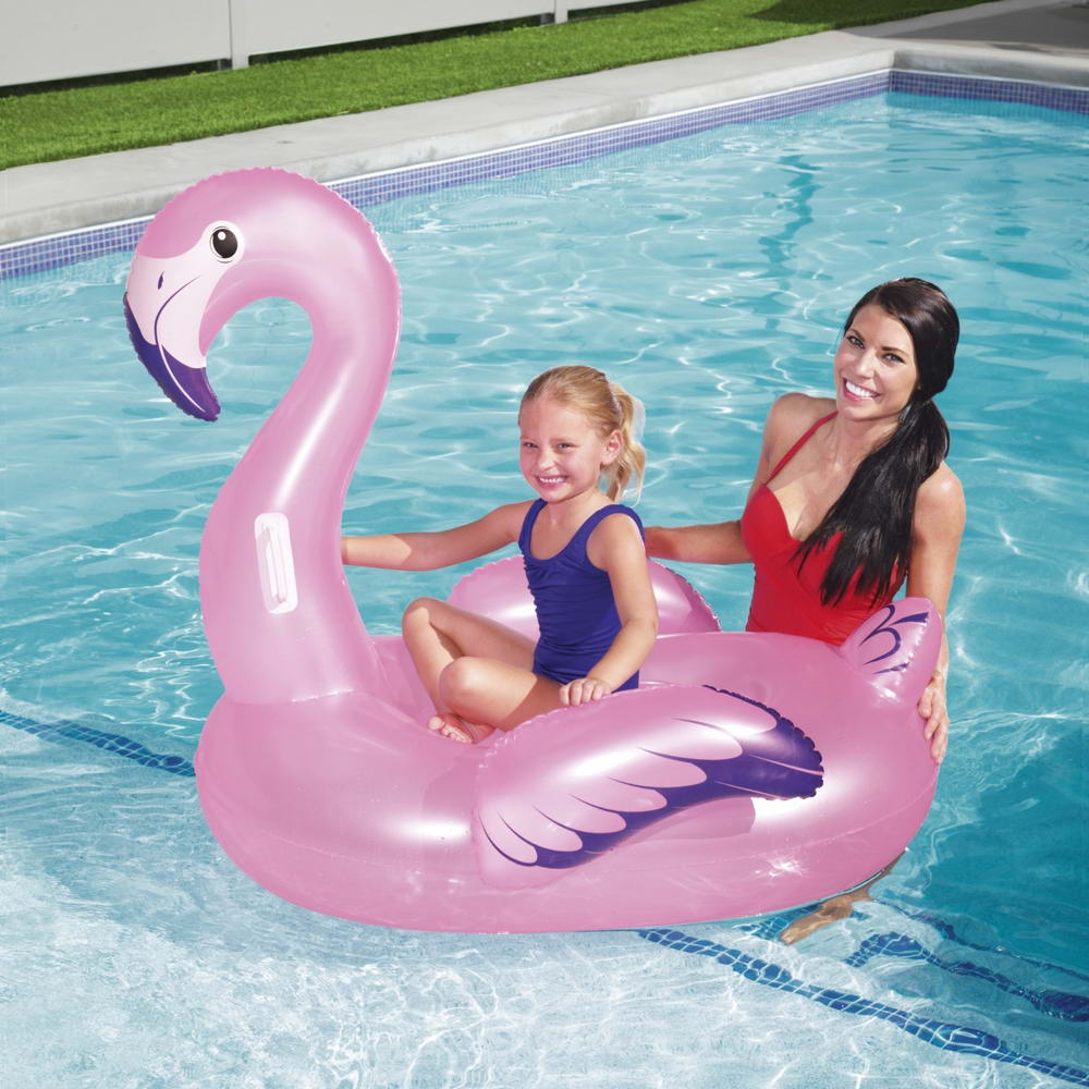 Bestway Kids Flamingo Rider Ride On Float Floating Seat Pool Lounger 1.27Mx1.27M