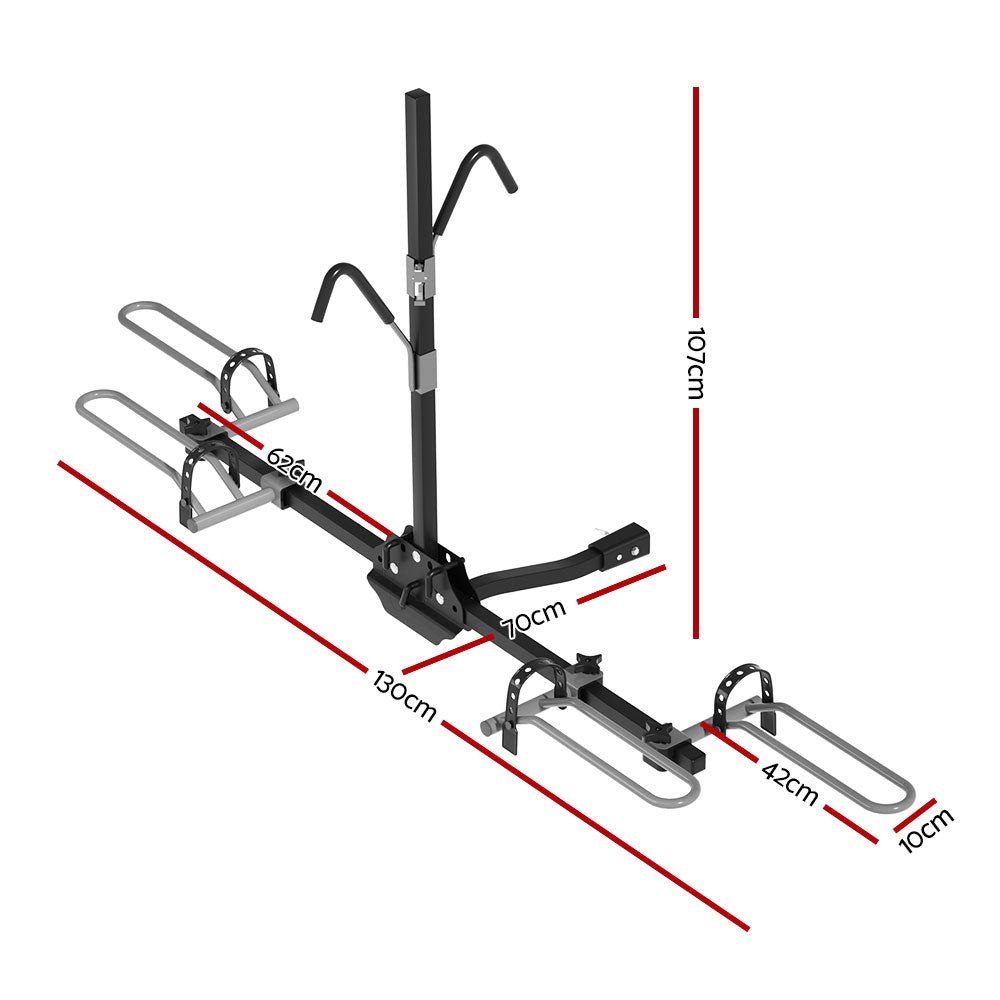 Giantz 2 Bicycle Bike Carrier Rack Car 2" Hitch Mount Platform Foldable Black,Giantz 2 Bicycle Bike Carrier Rack Car 2" Hitch Mount Platform Foldable Black