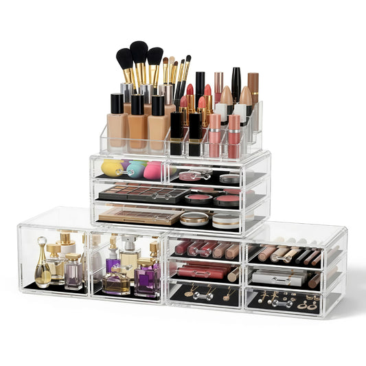 Embellir Makeup Case Acrylic Cosmetic Organizer Storage Box Jewellery Holder