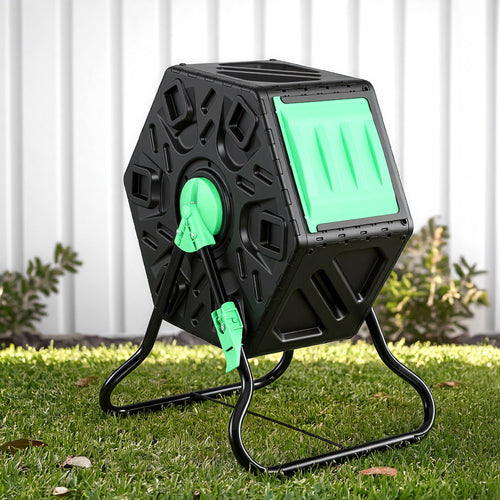 Gardeon Compost Bin 65L Composter Tumbler Rotating Outdoor With Sliding Door