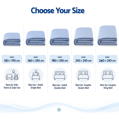 Giselle Cooling Blanket 210cm x 210cm Queen Summer Quilt Sleepers Double Sided