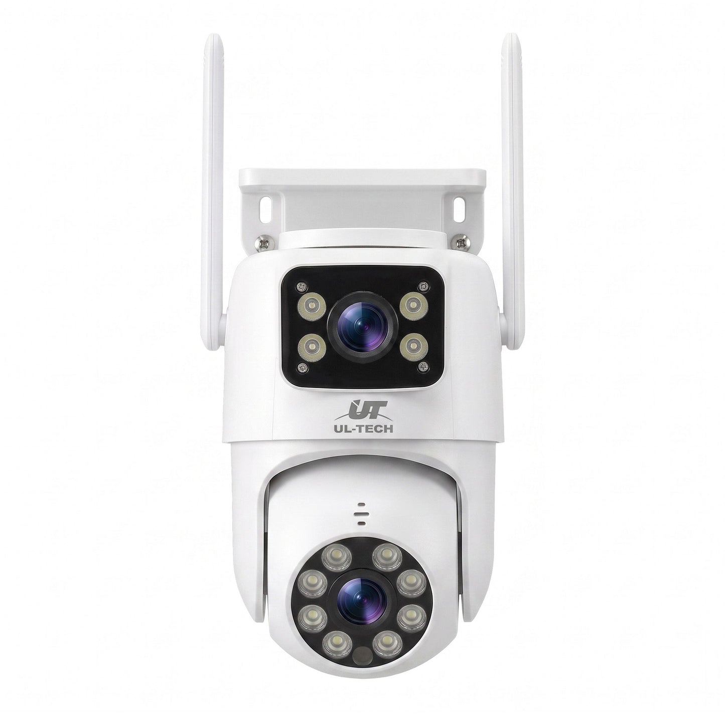 UL-Tech Wireless Security Camera Outdoor Indoor, 2.5K Dual Lens Pan Tilt, 4MP (2×2MP) IP Camera, Motion Detection, Auto-Tracking, Colour Night Vision, 2.4G WiFi, Two-Way Audio, Pet Baby Surveillance