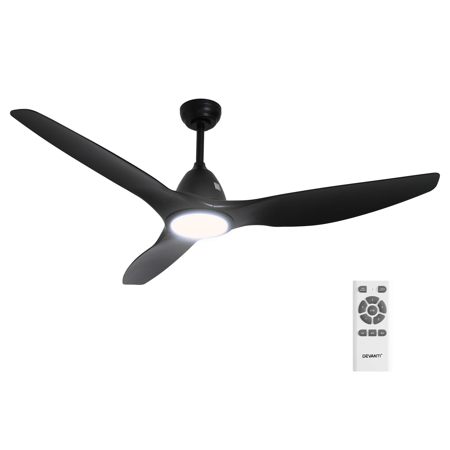 Devanti 64 Inch Ceiling Fan DC Motor w/Light w/Remote - Black