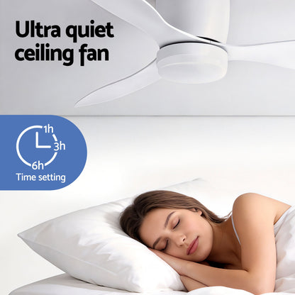 Devanti 52'' Ceiling Fan 3 Blades DC Motor w/Light w/Remote White