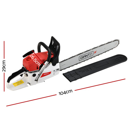 Giantz 62cc Petrol Chainsaw 24 Inch Bar Chain Saw Tree Pruner 2 Stroke E-Start