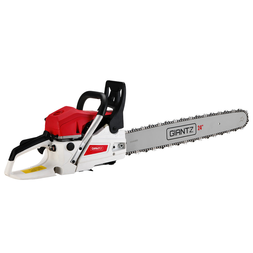 Giantz 62cc Petrol Chainsaw 24 Inch Bar Chain Saw Tree Pruner 2 Stroke E-Start