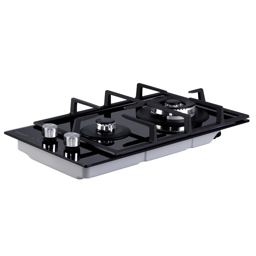 Devanti Gas Cooktop 30cm 2 Burner Black