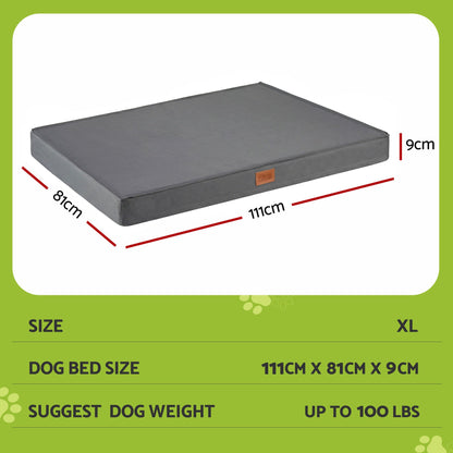 i.Pet Dog Bed XL Water-resistant Egg Crate Foam Orthopedic Pet Mat Grey