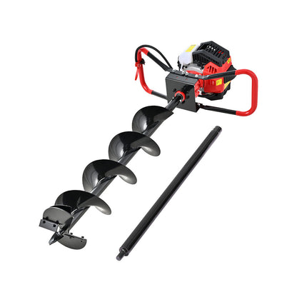 Giantz Post Hole Digger 200mm Petrol Drill Auger Extension Bits
