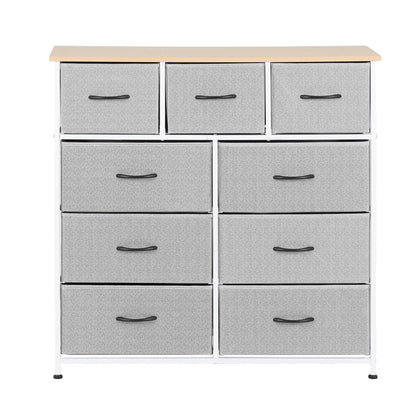Artiss Chest of 9 Drawers Storage Dresser Tallboy Light Grey