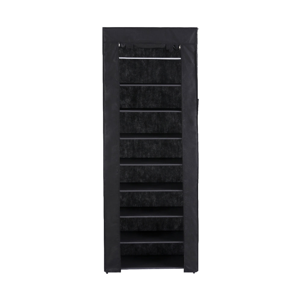 Artiss Shoe Rack Cabinet Removable Cover 10 tier Black