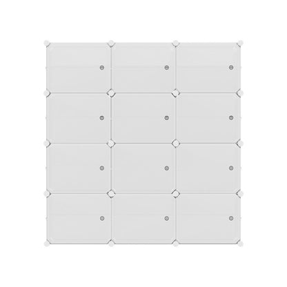 Artiss Shoe Rack DIY 12 Storage Cube Stackable White