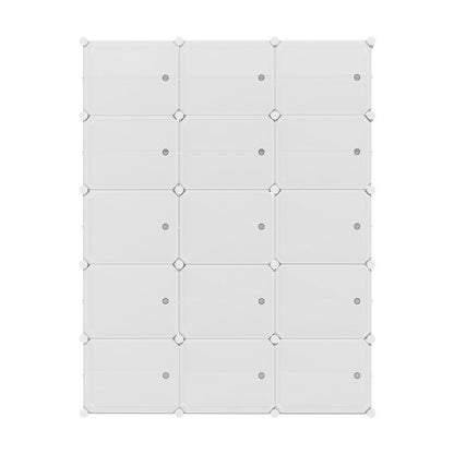 Artiss Shoe Rack Storage Cabinet DIY 15 Storage Cube Stackable White