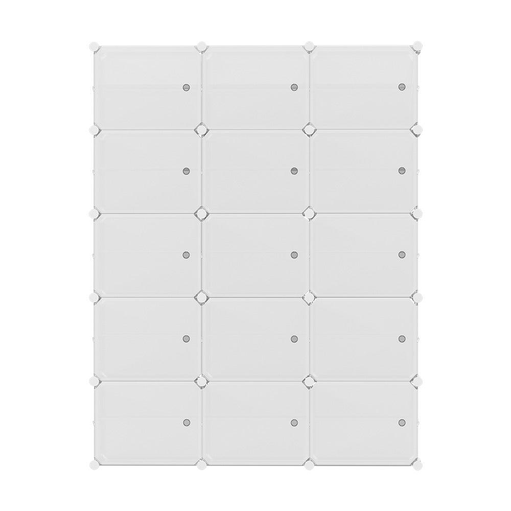 Artiss Shoe Box Rack DIY 15 Storage Cube Stackable White