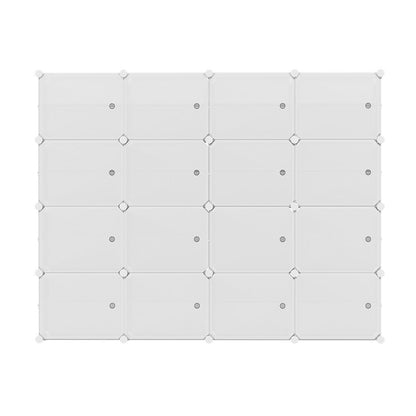 Artiss Shoe Rack DIY 16 Storage Cube Stackable White