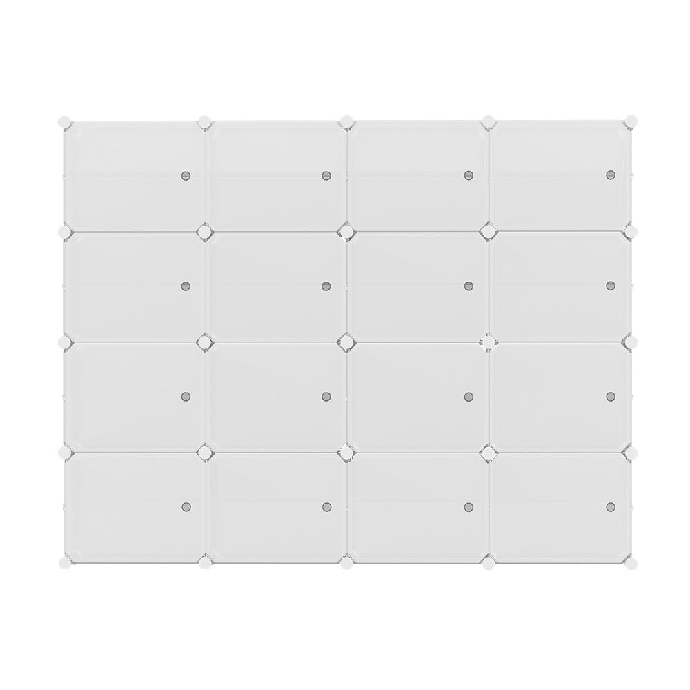 Artiss Shoe Box Rack DIY 16 Storage Cube Stackable White