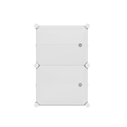 Artiss Shoe Rack DIY Set of 2 Storage Cube Stackable White