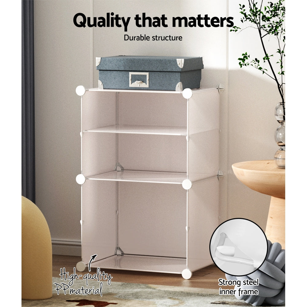 Artiss Shoe Box DIY Set of 2 Storage Cube Stackable White