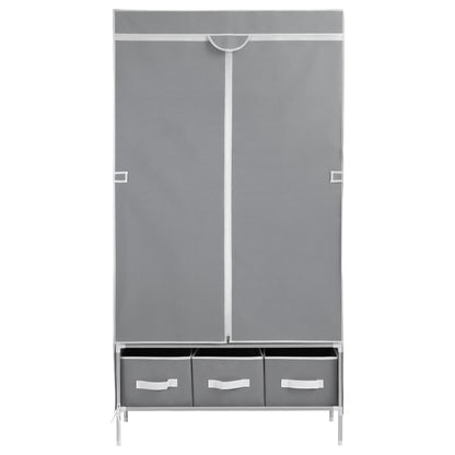Artiss Large Portable Clothes Closet Wardrobe with Tiebacks Grey
